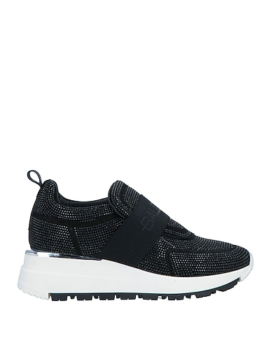 BALDININI Sneakers Black Leather, Textile fibers