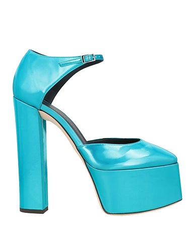 GIUSEPPE ZANOTTI Pump Deep teal Textile fibers