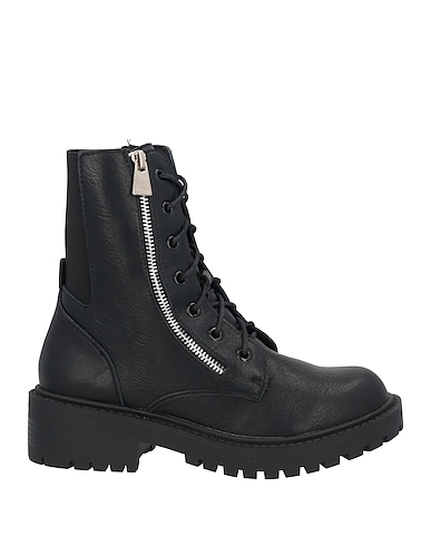 FRANCESCO MILANO Ankle boot Black Leather, Elastic fibres