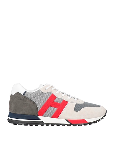 HOGAN Sneakers H86RUN Light grey Leather, Textile fibres