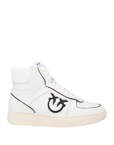 PINKO Sneakers White Leather, Textile fibers