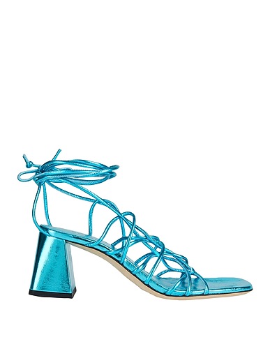 BY FAR Sandals Turquoise Textile fibres