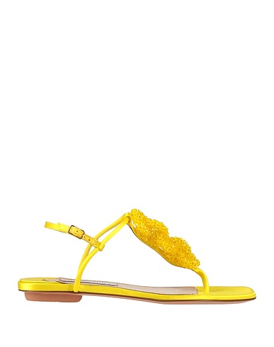 AQUAZZURA Flip flops Yellow Textile fibres