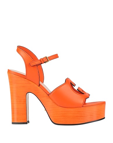 GUCCI Sandals Orange Leather