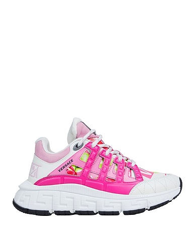 VERSACE Sneakers Fuchsia Calfskin, Textile fibers