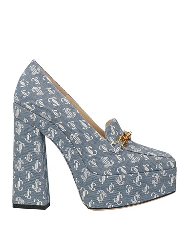 JIMMY CHOO Loafers Pastel blue Textile fibers