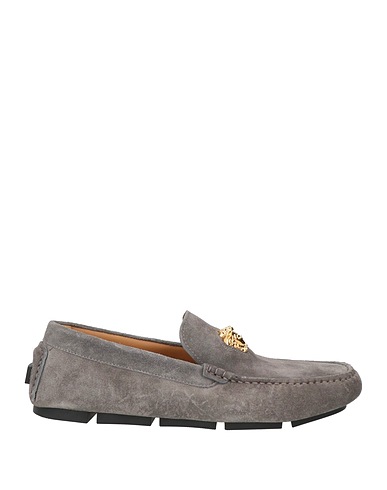 VERSACE Loafers Grey Leather