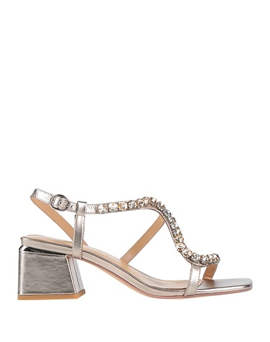 ALMA EN PENA. Sandals Platinum Leather