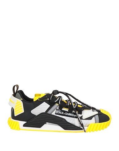 DOLCE&GABBANA Sneakers Yellow 50% Polyamide, 15% Calfskin, 15% Elastane, 15% Synthetic fibers, 5% Cotton