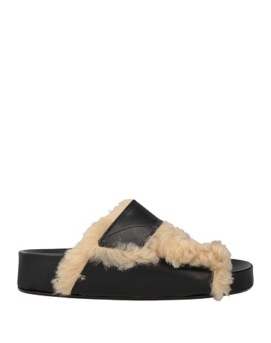 ATP ATELIER Sandals Black Cowhide, Shearling