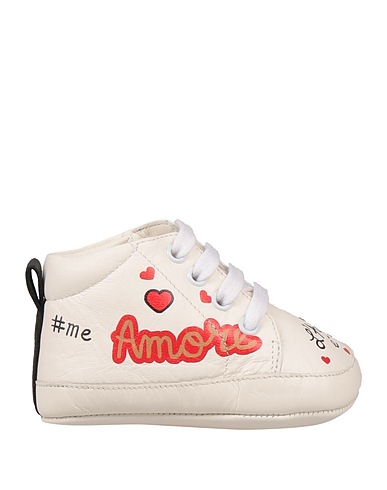 DOLCE&GABBANA Newborn shoes White 94% Lambskin, 6% Calfskin