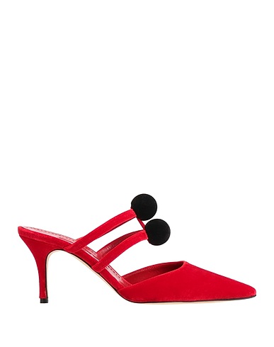 MANOLO BLAHNIK Mules and clogs Red Textile fibers