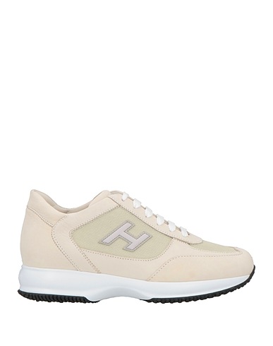 HOGAN Sneakers Cream Leather, Textile fibers