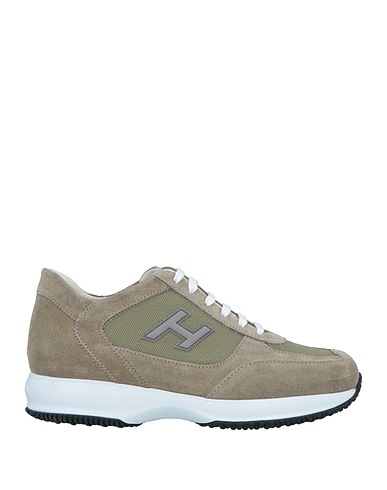 HOGAN Sneakers Khaki Leather, Textile fibers