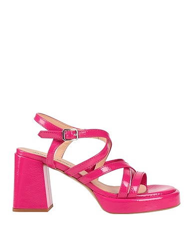 JANET & JANET Sandals Magenta Leather