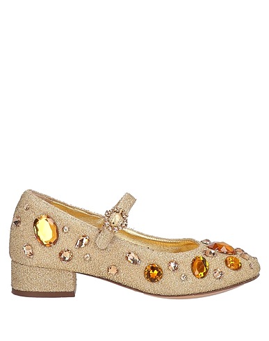 DOLCE&GABBANA Zapatos elegantes Oro Fibras textiles