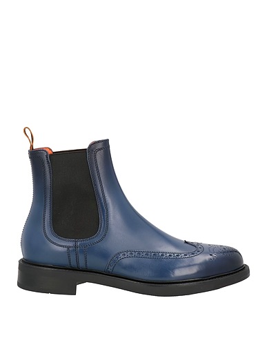 SANTONI Ankle boot Blue Leather