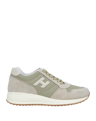 HOGAN Sneakers Sage green Leather, Textile fibers