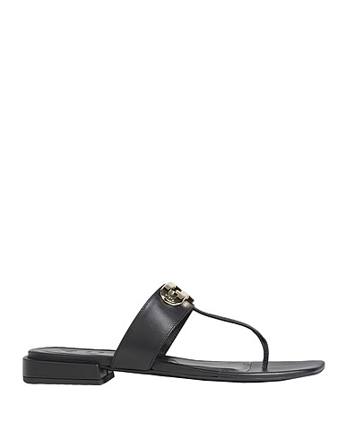 FURLA Flip flops Black 100% Leather