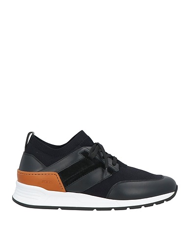 TOD'S Sneakers Black Leather, Textile fibers
