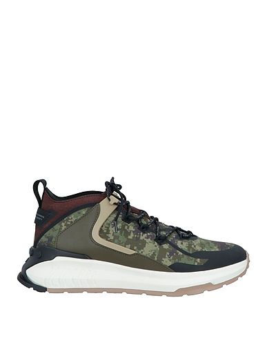 TOD'S NO_CODE Sneakers Verde militare Pelle, Fibre tessili