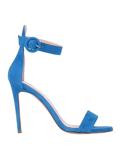 ANNA F. Sandals Azure Leather