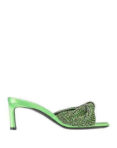 EVANGELIE SMYRNIOTAKI x SERGIO ROSSI Sandals Green Textile fibers, Metal