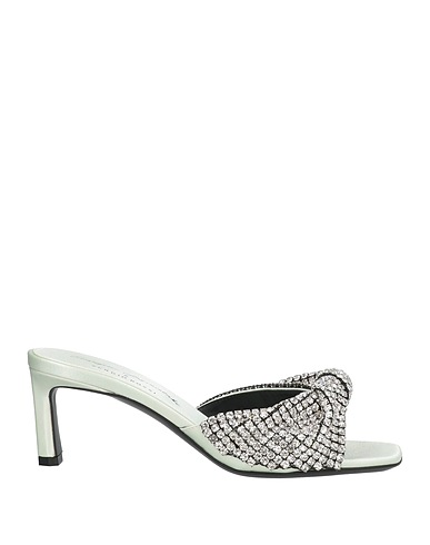 EVANGELIE SMYRNIOTAKI x SERGIO ROSSI Sandals Sky blue Textile fibers, Metal