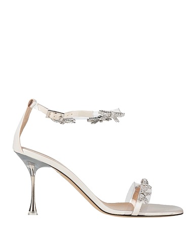MACH & MACH Sandals White Rubber, Textile fibres
