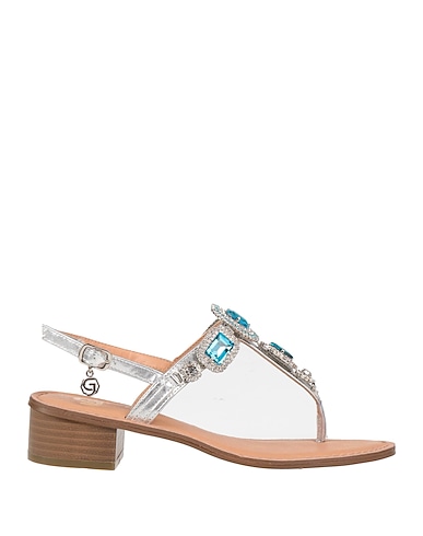 GOLD & GOLD Flip flops ARGENTO Textile fibers