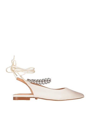 TWENTY FOUR HAITCH Ballet flats Ivory Textile fibres