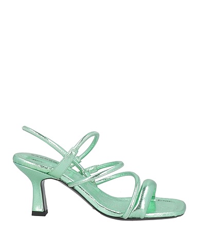 SANDRO Sandals Light green Leather