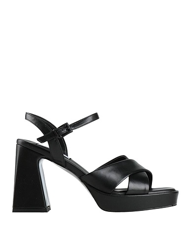 GAI MATTIOLO Sandals Black Textile fibres