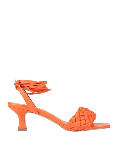PAOLO MATTEI Sandals Orange Textile fibres