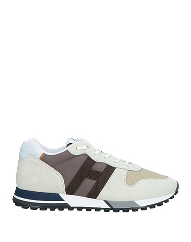 HOGAN Sneakers Beige Leather, Textile fibres