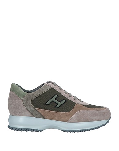 HOGAN Sneakers Maulwurfsgrau Leder, Gewebefasern