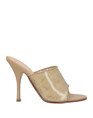 MISSONI Sandals Khaki Leather, Plastic