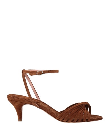 ANNA F. Sandals Brown Leather