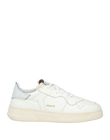 RUN OF Sneakers Ivory Leather, Textile fibers