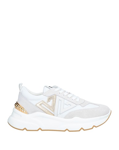 EMANUÉLLE VEE Sneakers White Leather, Textile fibres