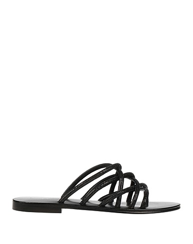 EMANUÉLLE VEE Sandals Black Textile fibers