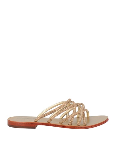 EMANUÉLLE VEE Sandals Gold Textile fibres