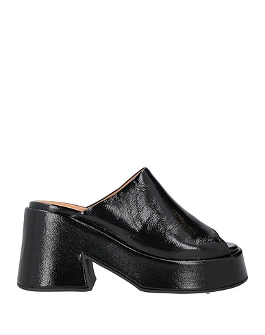 GANNI Sandals Black Leather
