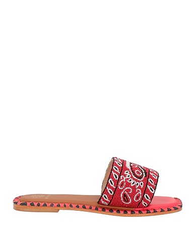 DE SIENA Sandals Red Textile fibres, Leather