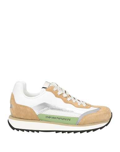 EMPORIO ARMANI Sneakers Sand Leather, Textile fibres, Other Fibres