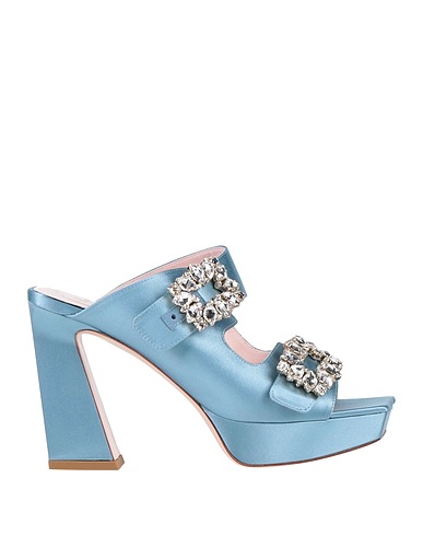 ROGER VIVIER Sandals Light blue Textile fibres