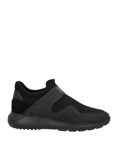 HOGAN Sneakers Black Leather, Textile fibers