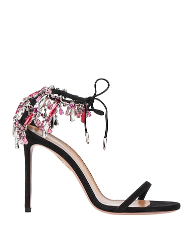 AQUAZZURA Sandals X RAQUEL DINIZ Black Leather