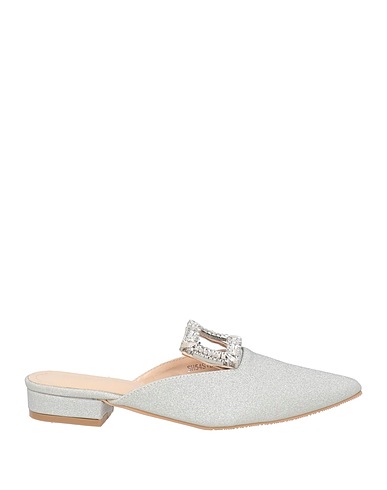 TWENTY FOUR HAITCH Mule e zoccoli Argento Fibre tessili