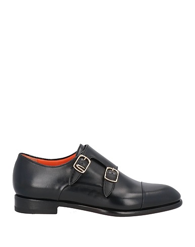 SANTONI Loafers Black Leather